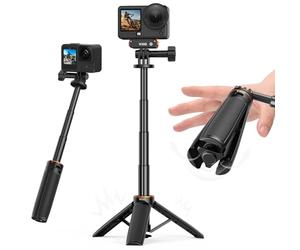 VRIG TP35 - Mini trípode extensible para cámara DJI Osmo Action 6/5Pro/4/3, soporte de trípode Vlog, agarre automático de bolsillo, trípode pequeño para cámara Insta360 X5/X4/X3/, Xtra Muse