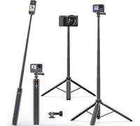 VRIG - Trípode extensible de 54 pulgadas para cámara Insta360 X3 X2, trípode con tornillo de 1/4 pulgadas, mini trípode portátil para cámara GoPro Max Hero 11 10 9 8 7 6 5/DJI Osmo/AKASO/SJCAM/cámara