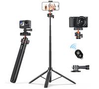 VRIG - Trípode extensible para teléfono de 54 pulgadas, palo selfie de 360°, trípode de cámara con clip para teléfono celular 2 en 1