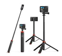 VRIG UURig TP-03 - Palo selfie y trípode (130 cm, invisible, para GoPro Max Hero 10 9 8 7 6 5 4, DJI Osmo Action, Insta 360 One R y otras cámaras de acción
