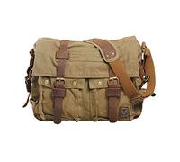 VRIKOO Vintage Military Soft Canvas Crossbody Sports Casual Shoulder Bags Satchel School Messenger Bag (Army Green,Large)