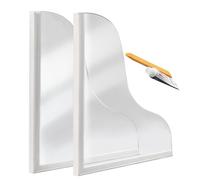 Vriusi 2 Acrylic Shower Splash Guard, Bathtub Splash Guard, Transparent Large Splash Guard for Shower, Self-Adhesive Corner Guards with Silicone Base for Bathroom, Kitchen, Laundry Room and Toilet