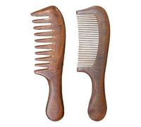 Vriusi 2pcs Sandalwood Comb, Wooden Wide Tooth Comb, Wooden Comb Box Set, Wooden Scalp Massage Comb, Fine-tooth Wooden Comb Hair for Gentle Massage, Massage and Dredging Meridian Comb