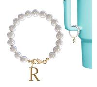 Vriusi Abalorio de letra con asa de taza, cadena de acero inoxidable con 26 letras, colgante de moda para llaves de coche, para decoración de mochila escolar, Chain clause, Estándar, Unisex