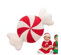 Vriusi Almohada de caramelo de Navidad, almohada de decoración navideña, almohada de invierno, cojín temático de caramelos, almohada suave festiva, almohada de sofá de vacaciones, cojín decorativo de
