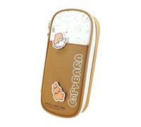 Vriusi Animal Pencil Case, Capybara School Pencil Case Organizer, Large Capacity Desk Organizer, Zippered Pencil Pouch, Kapibara Large-Capacity Pencil Case, Marker Pouch for School, Dark Coffee,