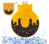 Vriusi Bolsa de compresa caliente, paquete de agua caliente | Bolsa caliente con diseño donut - Botella de agua caliente desmontable, buena impermeabilización, calentadores de pies para invierno