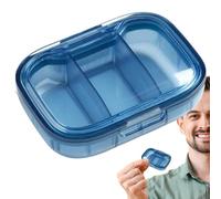 Vriusi Caja de medicina portátil, contenedor separado de 3 compartimentos, pastillero transparente estético, pastillero de viaje para una mejor organización