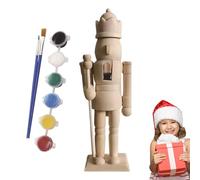 Vriusi Cascanueces de madera sin , pinta tu propio cascanueces, kit de figuras de cascanueces, madera sin terminar, proyecto de cascanueces, kit de manualidades de cascanueces, juego de pintura