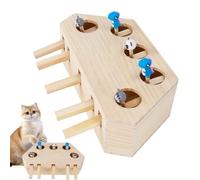 Vriusi Cat Toys Scratching, Whack Game Cat Scratch Toy, Fun Cat Toys, Cat Ejercise Toys, Wooden Interactive Cat Toy, Cat Scratcher 5 Holes, Cat Enrichment Toys for Indoor Cats, Durable Cat Toy