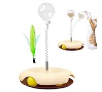 Vriusi Cat Treat Toy, Cat Treat Dispenser, Indoor Cat Puzzle, Interactive Cat Puzzle, Cat Treat Dispenser Toy, Interactive Ball Cat Puzzle Feeder, Feather Toy For Indoor Cats