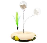 Vriusi Cat Treat Toy, Cat Treat Dispenser, Indoor Cat Puzzle, Interactive Cat Puzzle, Cat Treat Dispenser Toy, Interactive Ball Cat Puzzle Feeder, Feather Toy For Indoor Cats