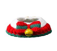 Vriusi Christmas Cat Bow Collar, Pet New Year Festive Collar, Cat Christmas Bowtie Collar with Bell, Christmas Cat Hand-Knitted Necklace, Handmade Knitting Collar for Cats, Kittens and Puppies