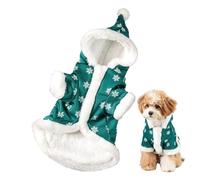 Vriusi Christmas Clothes, Thick Winter Warm Dog Vest, Velvet and Thickened Cotton Hooded Jacket, Windproof Warm Dog Garments for Dog, Outdoor and Winter, Present for Dog Lovers