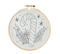 Vriusi Christmas Embroidery Kit, Embroidery Kit for Beginners, Candy Cane Hand Embroidery Kit, Handmade Sewing Craft for Beginners and Adults, Embroidery Supplies, Perfect for Christmas