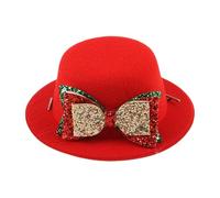 Vriusi Christmas Red Pet Hat, Pet Christmas Hats, Dog Hats Bow Tie Christmas Deer Pattern Pet Hats, Soft Cute Christmas Ornaments, Gats and Dogs Dress Up Cute Bow Pet Hats, Adjustable Pet Costume