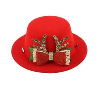 Vriusi Christmas Red Pet Hat, Pet Christmas Hats, Dog Hats Bow Tie Christmas Deer Pattern Pet Hats, Soft Cute Christmas Ornaments, Gats and Dogs Dress Up Cute Bow Pet Hats, Adjustable Pet Costume