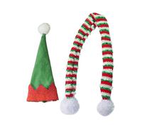 Vriusi Christmas Wine Bottle Cover, Plaid Wine Bottle Hat, Decorative Topper for Wine Bottle, Champagne Beer Bottle Holder, Christmas Hat and Scarf for Home Holiday Christmas Decorations