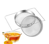 Vriusi Colador de miel de doble tamiz, pantalla de filtro de malla para equipo de apicultura, filtros de miel, filtro de malla de equipo de apicultura, filtro de malla de doble tamiz para apicultores