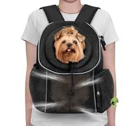 Vriusi Dog Chest Carrier, Portable Pet Carrying Backpack, Portable Breathable Cat Chest Bag with Exposed Pet Chest and Shoulders, Adjustable Pet Traveling Carrier Bag for Small and Medium Pets