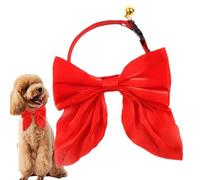 Vriusi Dog Collar With Bow, Soft Neck Collar for Pet, Dog and Cat Dress Collar, Puppy Collar With Bell, Puppies Neck Circumference, Soft Adjustable Cat Collar With Buckle for Daily and Festival