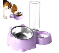 Vriusi Dog Drinking Water and Eating Bowl Set, Thickened Large Slanted Mouth Drinking Bowl Basin, 16 Degree Tilted Dog Dish with Water Dispenser, Detachable Pet Feeder Bowl for Cats and Dogs