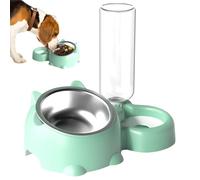 Vriusi Dog Drinking Water and Eating Bowl Set, Thickened Large Slanted Mouth Drinking Bowl Basin, 16 Degree Tilted Dog Dish With Water Dispenser, Detachable Pet Feeder Bowl for Cats and Dogs