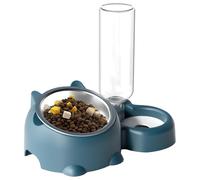 Vriusi Dog Drinking Water and Eating Bowl Set, Thickened Large Slanted Mouth Drinking Bowl Basin, 16 Degree Tilted Dog Dish With Water Dispenser, Detachable Pet Feeder Bowl for Cats and Dogs