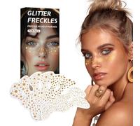 Vriusi Glitter Face Stickers, Makeup Patches Decorations, Glitter Face Jewels, Temporary Makeup Stickers, Waterproof Face Jewels, Concert Makeup Accessories, Festival Face Stickers, Glitter Makeup Pa