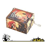 Vriusi Halloween Wood Music Box, Grabado Wooden Music Box, Caja musical de mano, caja de música vintage, caja de música, Halloween Tune Music Box, Exquisite Home Decor, Halloween Music Box, Christmas