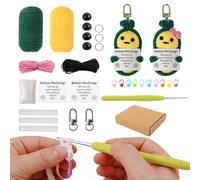 Vriusi Kit de iniciación de ganchillo, kit de tejer guisantes positivos para principiantes, arte divertido de verduras, apto para principiantes, suministros de tejer para niños, aprender a tejer