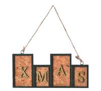 Vriusi Letrero de madera para decoración de Navidad, colgante de letras de árbol | Letra de Navidad de madera para decoración del hogar para patio, jardín, pared, dormitorio, ventana