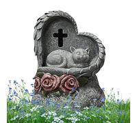 Vriusi Memorial Stones for Pets | Pet Grave Stone Dog Headstones | Solar Powered Pet Memorial Sign, Garden Decor Pet Grave Markers, Garden Statue for Loss of Cats & Dogs, Pet Remembrance