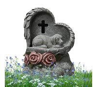 Vriusi Memorial Stones for Pets | Pet Grave Stone Dog Headstones | Solar Powered Pet Memorial Sign, Garden Decor Pet Grave Markers, Garden Statue for Loss of Cats & Dogs, Pet Remembrance