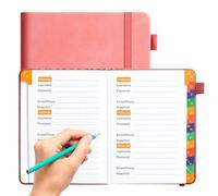 Vriusi Organizador de libro de contraseñas, cuaderno de inicio de sesión de sitio web, registro de direcciones con pestañas alfabéticas, organizador de contraseñas para cuentas, registro de
