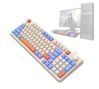 Vriusi PC Keyboards Mechanical | 94-Key Backlit Mechanical Keyboard | K82 Tricolor Glowing Wired Keyboard for Students, Computer Workers, PC Accessories, Keyboard for Students and Workers