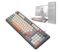 Vriusi PC Keyboards Mechanical | 94-Key Backlit Mechanical Keyboard | K82 Tricolor Glowing Wired Keyboard for Students, Computer Workers, PC Accessories, Keyboard for Students and Workers