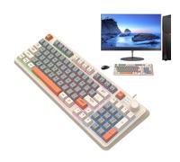 Vriusi PC Keyboards Mechanical | 94-Key Backlit Mechanical Keyboard | K82 Tricolor Glowing Wired Keyboard for Students, Computer Workers, PC Accessories, Keyboard for Students and Workers