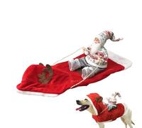 Vriusi Pet Christmas Costumes, Dog Red Hat Suit Clothes, Dressing Up Dogs Cats Outfit, Santa Dog Disfraz, Santa Ride Pet Cosplay Costume Dress Up, Puppy Cosplay Costumes for Festivals