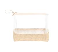 Vriusi Straw Clear Makeup Bag, Transparente Cosmetics Storage Bag, Zipper Bag Makeup Cosmetic Pouch, Impermeable y Dustproof Storage Bag, Travel Toiletries Hand Storage Bag, Beige amarillo, Se référer