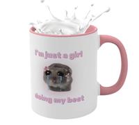 Vriusi Taza de cerámica para hámster triste, taza de cerámica con pajarita de hámster, taza divertida de 350 ml para mañanas llenas de risas, tazas de café que hacen reír a todos, para los entusiastas