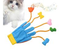 Vriusi Teaser Gloves for Cats | 5-Finger Plush Cat Teaser Toy with Bells | Interactive Kitten Ejercise & Gloves, Indoor Cat Entertainment Toy for Kittens, Soft Plush Glove with Jingle Bells