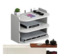 Vriusi WiFi Router Shelf, Wall Mounted Projector Shelf, No Drill Router Rack, Wireless Router Heat Disipation Rack, Multifunctional Storage, Game Console, Wall Mounted WiFi, Projector