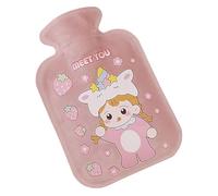 Vriusi Winter Hot Water Bottle, 500 ml Hot Water Bag, Winter Cartoon Short Velvet Hot Water Bottle, Portable Winter Plush Reutilizable Hand Warmer, Large Capacity Heating Pad Soft Bed Warmer for Waist