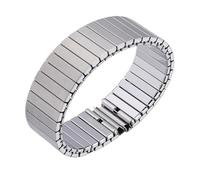 VRKRTVBLB 20mm 22mm Elastic Stainless Steel Watch Band For Smartwatch Unisex(Silver,22MM_XS-ABOUT 122MM)