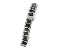 VRKRTVBLB Correa de reloj de acero inoxidable de cerámica 12 mm, 14 mm, 15 mm, 16 mm, 18 mm, 19 mm, 20 mm, 22 mm, correa de reloj unisex(Steel Black,12mm)