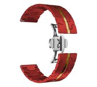 VRKRTVBLB Correa de reloj de acero inoxidable de metal de 20 mm y 22 mm con hebilla plegable universal for hombres y mujeres(Red gold,20mm)