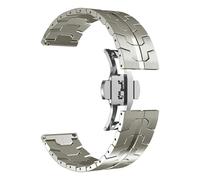 VRKRTVBLB Correa de reloj de acero inoxidable de metal de 20 mm y 22 mm con hebilla plegable universal for hombres y mujeres(Tianium color,22mm)