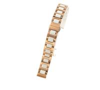 VRKRTVBLB Correa de reloj de cerámica de acero inoxidable de liberación rápida Correa de reloj de cerámica de dos colores Correa de reloj de repuesto unisex de 12-22 mm(Rose gold and white,19mm)