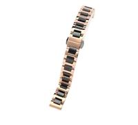 VRKRTVBLB Correa de reloj de cerámica de acero inoxidable de liberación rápida Correa de reloj de cerámica de dos colores Correa de reloj de repuesto unisex de 12-22 mm(Rose gold and black,20mm)